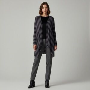 Attitudes by Renee Women’s XL shades of gray & black Open Front Cardigan